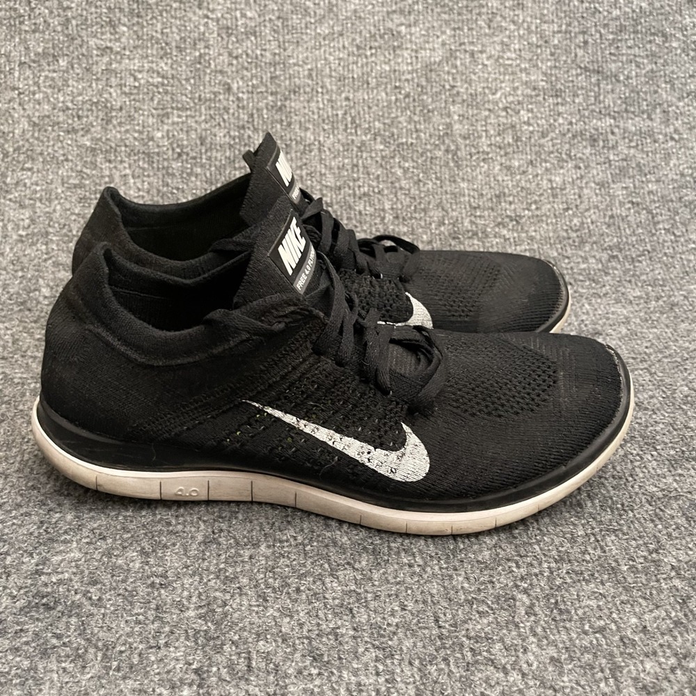 Nike Free Flyknit 4.0 Shoes Mens Sz 10.5 Black Running 631053